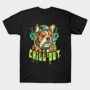 Chill Out: Hip Hop Bulldog Art Piece T-Shirt